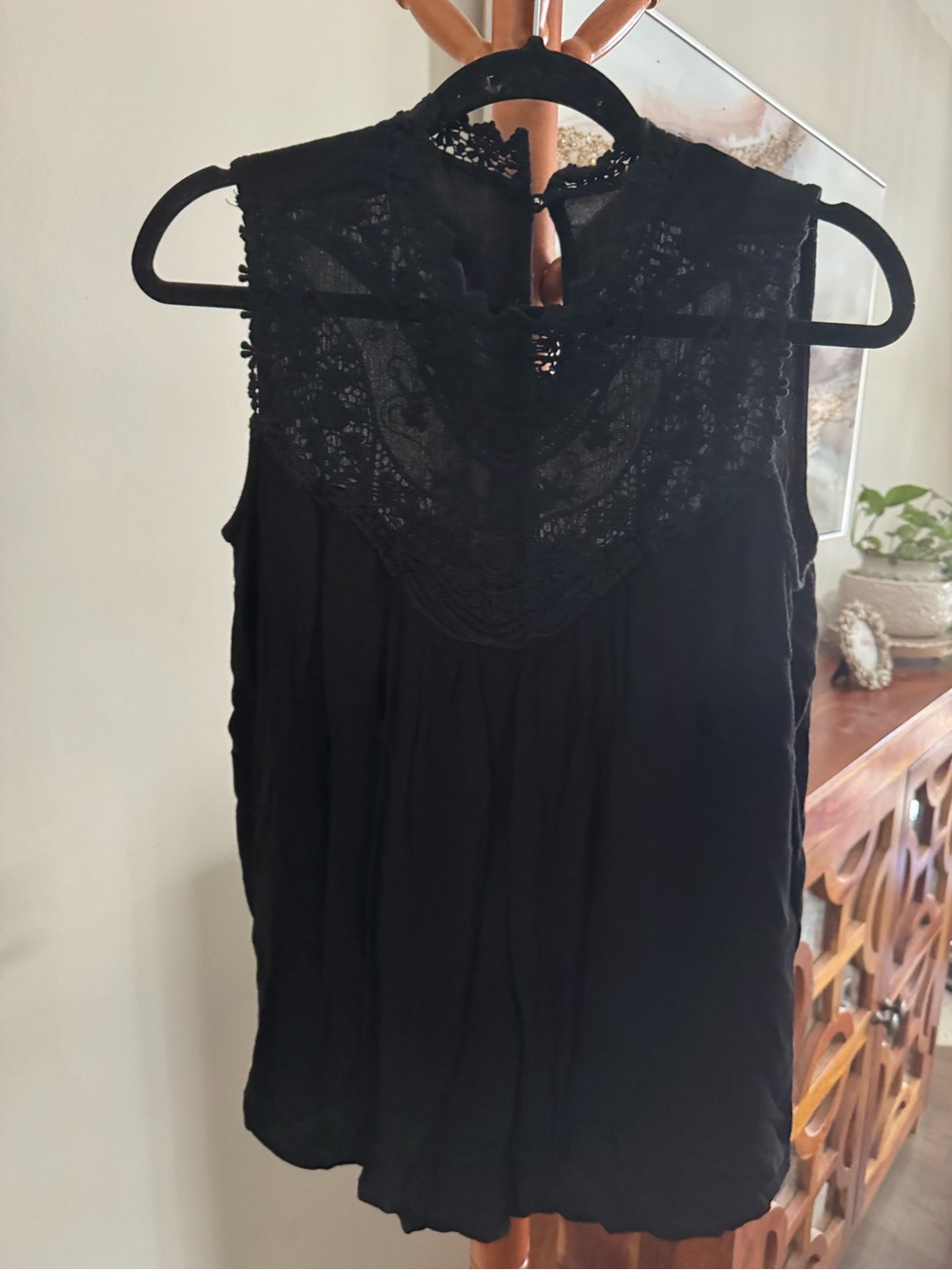 Torrid Size 00 Black Lace High Neck Tank Sleeveless Top